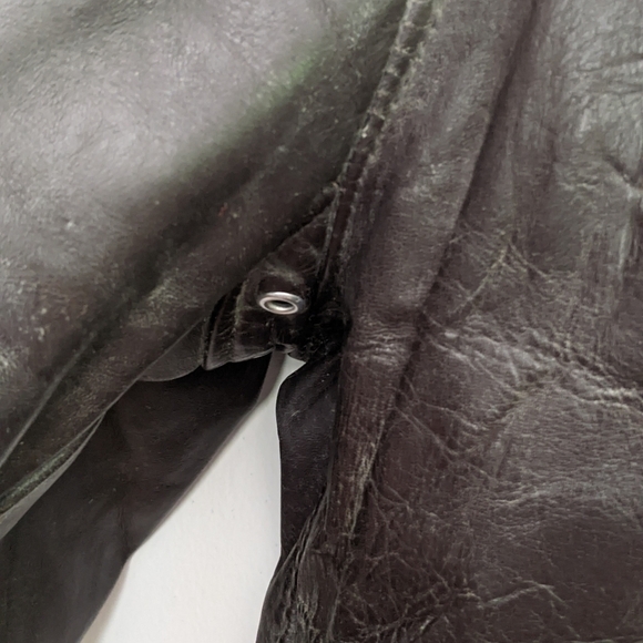 Vintage Leather Tailored Motorcycle Cafe Racer Jacket Brown Large - Picture 8 of 11